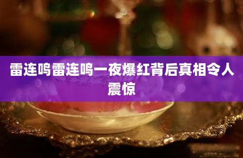 雷连鸣雷连鸣一夜爆红背后真相令人震惊