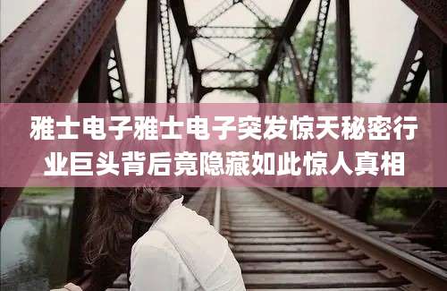 雅士电子雅士电子突发惊天秘密行业巨头背后竟隐藏如此惊人真相