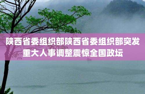 陕西省委组织部陕西省委组织部突发重大人事调整震惊全国政坛