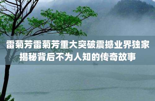 雷菊芳雷菊芳重大突破震撼业界独家揭秘背后不为人知的传奇故事