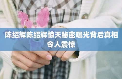 陈绍辉陈绍辉惊天秘密曝光背后真相令人震惊