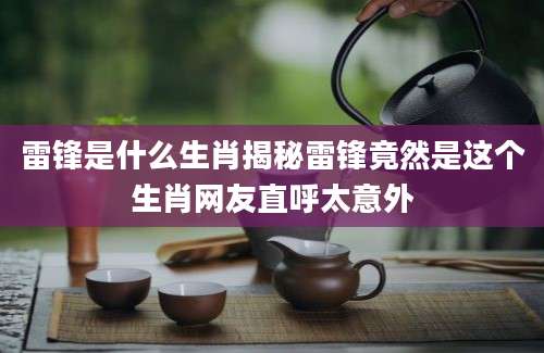 雷锋是什么生肖揭秘雷锋竟然是这个生肖网友直呼太意外