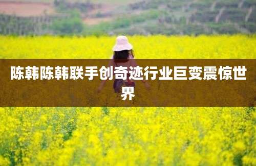 陈韩陈韩联手创奇迹行业巨变震惊世界