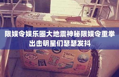 限娱令娱乐圈大地震神秘限娱令重拳出击明星们瑟瑟发抖