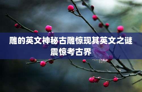雕的英文神秘古雕惊现其英文之谜震惊考古界