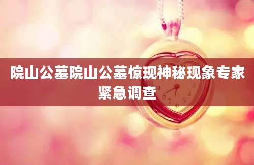 院山公墓院山公墓惊现神秘现象专家紧急调查