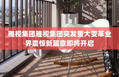 雅视集团雅视集团突发重大变革业界震惊新篇章即将开启