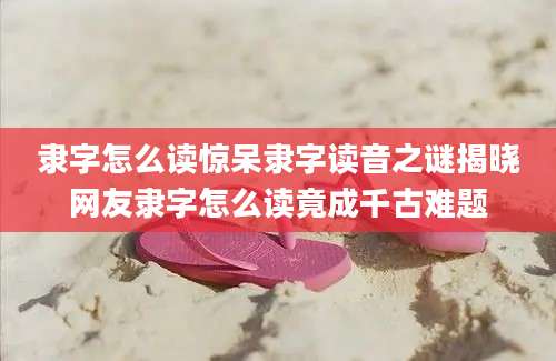隶字怎么读惊呆隶字读音之谜揭晓网友隶字怎么读竟成千古难题