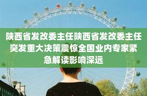 陕西省发改委主任陕西省发改委主任突发重大决策震惊全国业内专家紧急解读影响深远