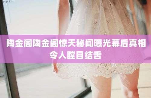 陶金阁陶金阁惊天秘闻曝光幕后真相令人瞠目结舌
