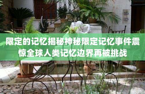 限定的记忆揭秘神秘限定记忆事件震惊全球人类记忆边界再被挑战