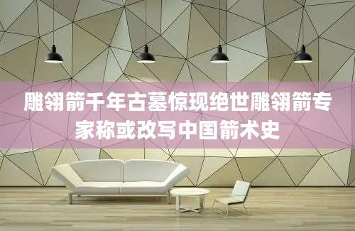 雕翎箭千年古墓惊现绝世雕翎箭专家称或改写中国箭术史