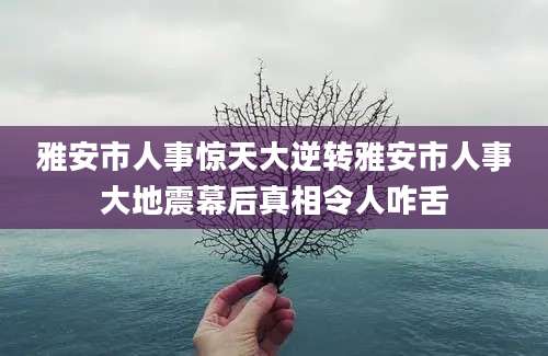 雅安市人事惊天大逆转雅安市人事大地震幕后真相令人咋舌