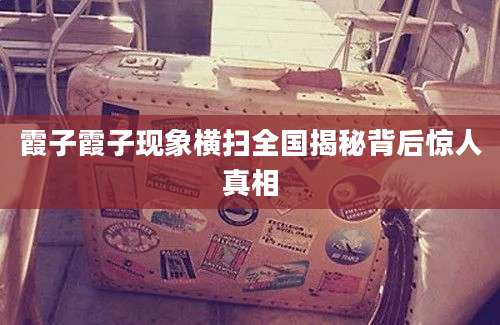 霞子霞子现象横扫全国揭秘背后惊人真相