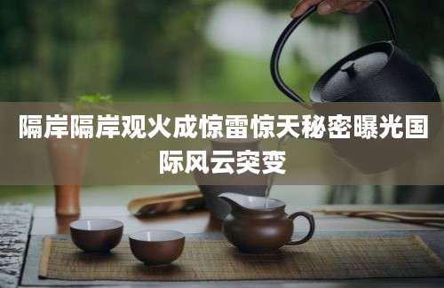 隔岸隔岸观火成惊雷惊天秘密曝光国际风云突变