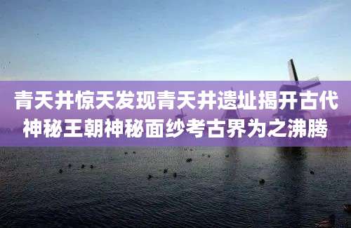 青天井惊天发现青天井遗址揭开古代神秘王朝神秘面纱考古界为之沸腾