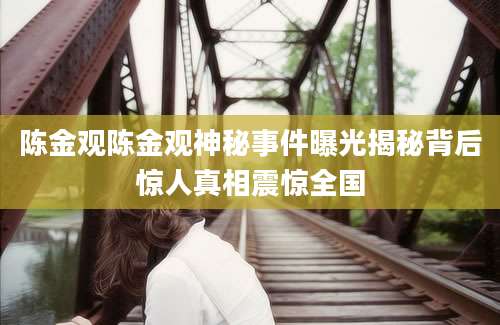 陈金观陈金观神秘事件曝光揭秘背后惊人真相震惊全国