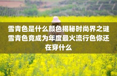 雪青色是什么颜色揭秘时尚界之谜雪青色竟成为年度最火流行色你还在穿什么