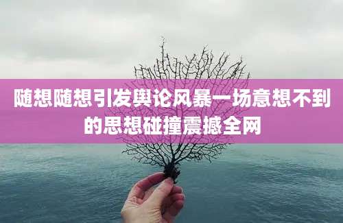 随想随想引发舆论风暴一场意想不到的思想碰撞震撼全网