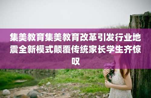 集美教育集美教育改革引发行业地震全新模式颠覆传统家长学生齐惊叹