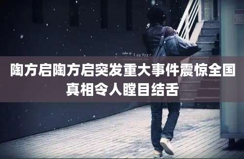 陶方启陶方启突发重大事件震惊全国真相令人瞠目结舌