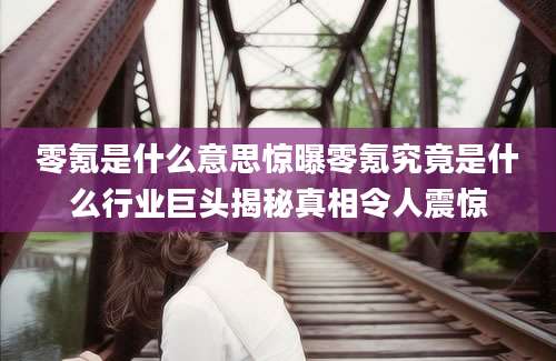 零氪是什么意思惊曝零氪究竟是什么行业巨头揭秘真相令人震惊