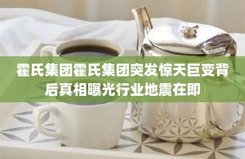 霍氏集团霍氏集团突发惊天巨变背后真相曝光行业地震在即