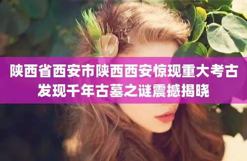 陕西省西安市陕西西安惊现重大考古发现千年古墓之谜震撼揭晓