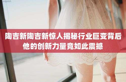 陶吉新陶吉新惊人揭秘行业巨变背后他的创新力量竟如此震撼