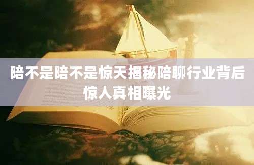 陪不是陪不是惊天揭秘陪聊行业背后惊人真相曝光