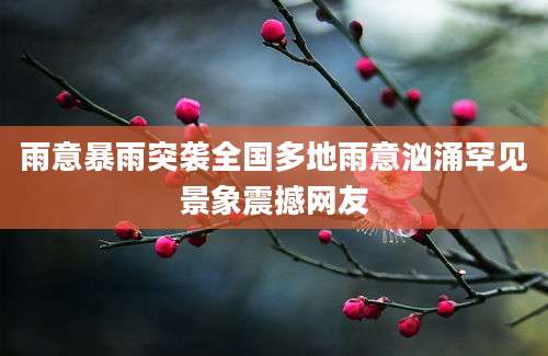 雨意暴雨突袭全国多地雨意汹涌罕见景象震撼网友