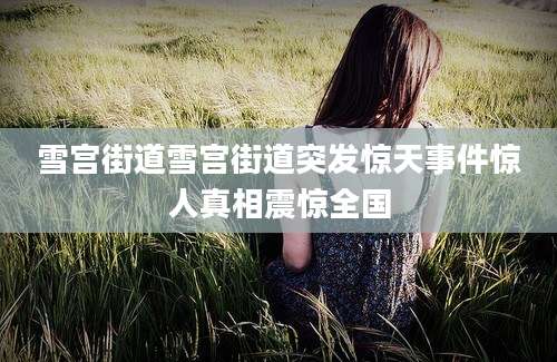 雪宫街道雪宫街道突发惊天事件惊人真相震惊全国