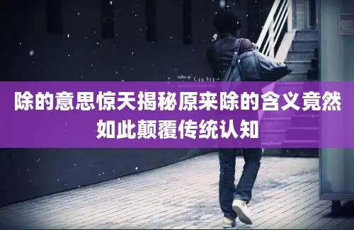 除的意思惊天揭秘原来除的含义竟然如此颠覆传统认知