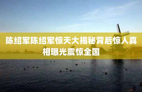 陈绍军陈绍军惊天大揭秘背后惊人真相曝光震惊全国