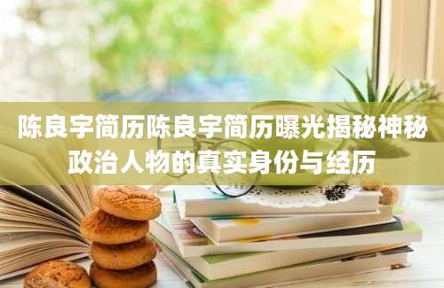 陈良宇简历陈良宇简历曝光揭秘神秘政治人物的真实身份与经历